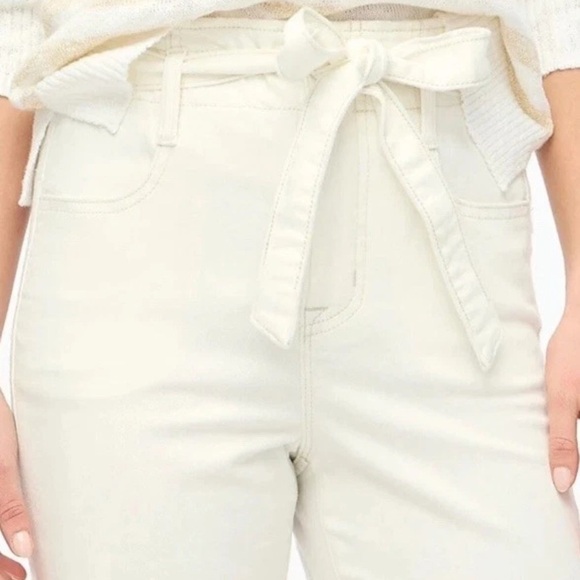 NEW J.Crew Preppy White Jean Size 27 Paper Bag Waist Cute Casual Summer Pant - Picture 3 of 4